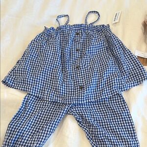 Old Navy Blue Gingham Kids Set